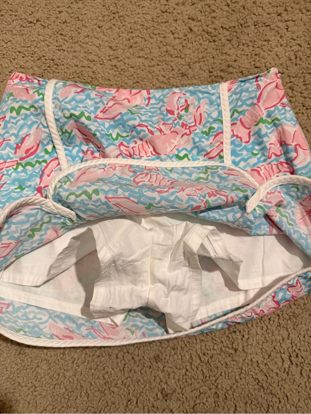 Lilly Pulitzer Lobster Print Mini Skort Size 00 - XXS - Preppy Coastal - Picture 4 of 7